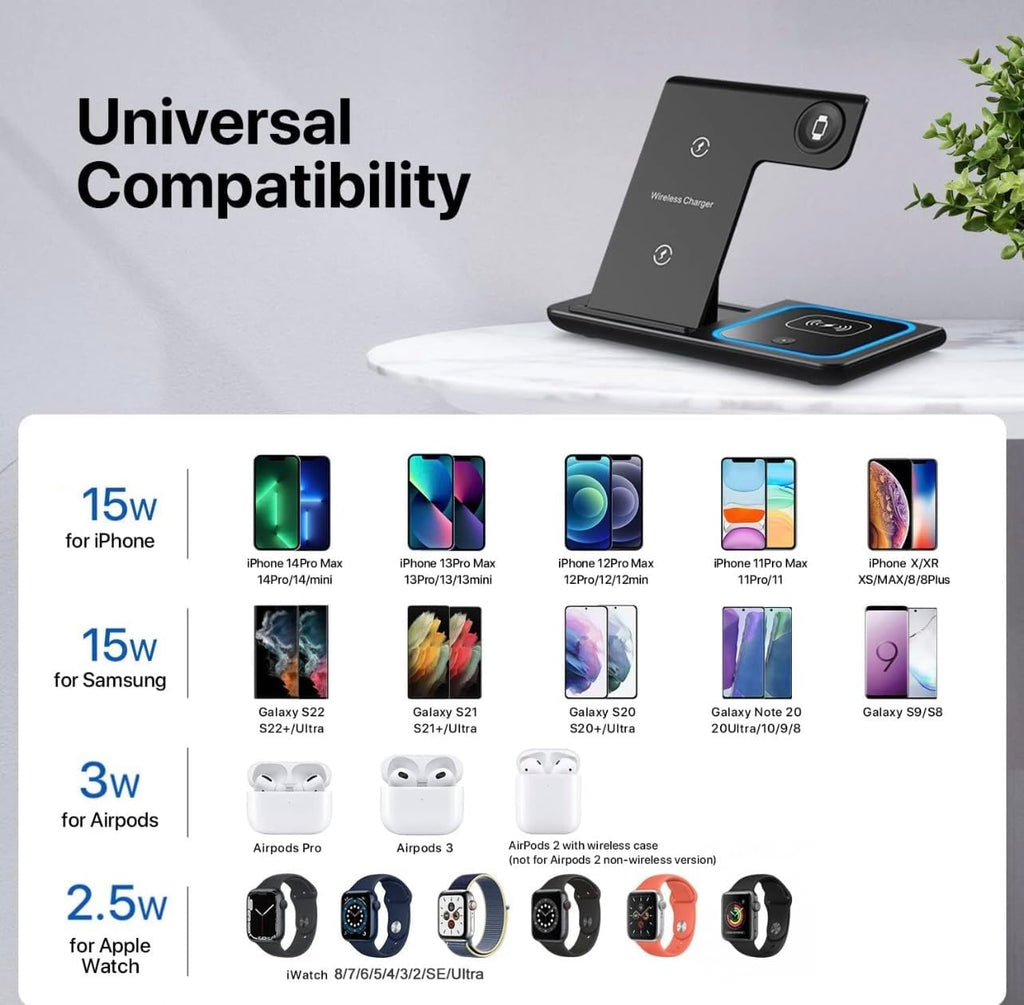 Cargador Inalambrico Para Apple Iphone 7 8 X Xs Xr 11 12 13 14 Pro Max Plus
