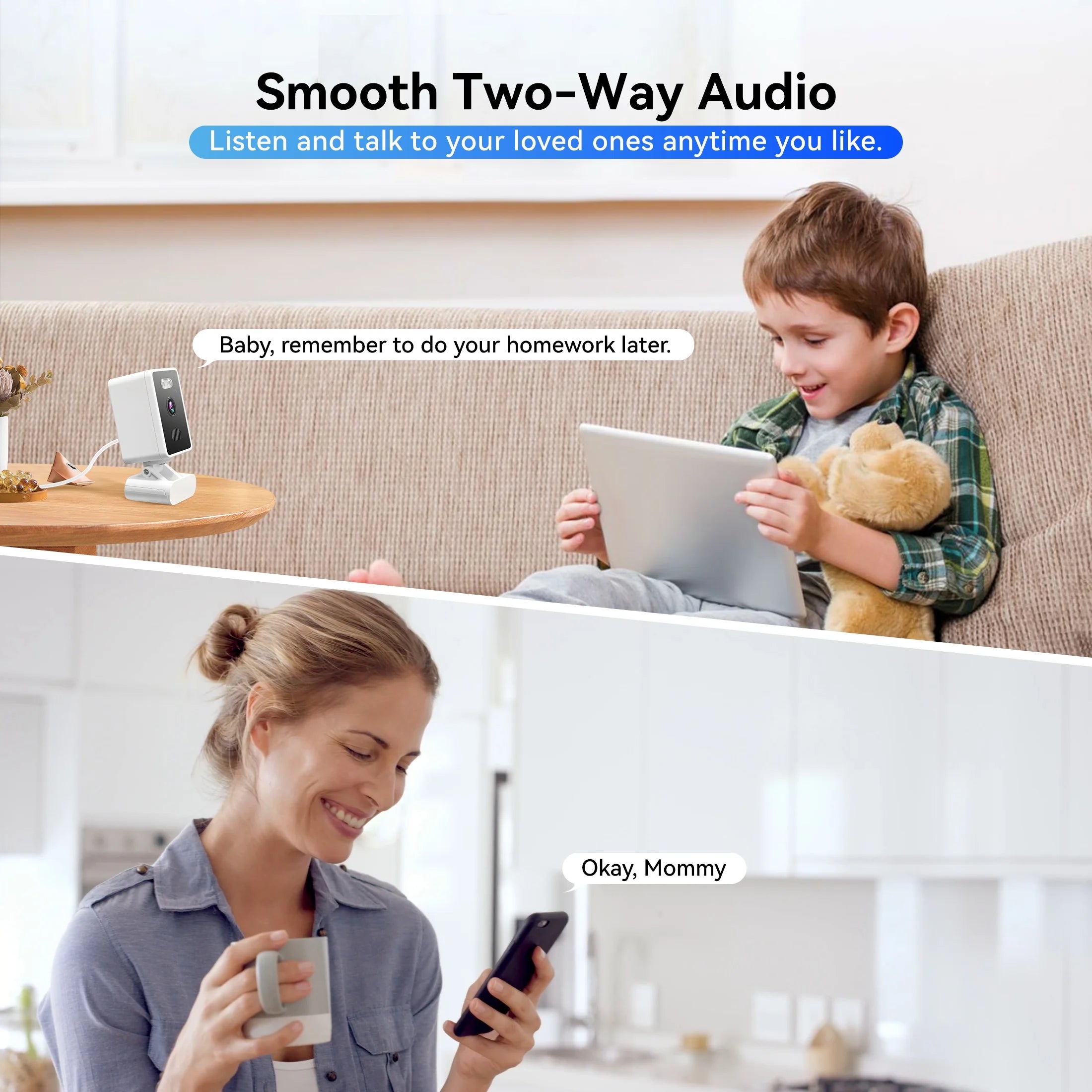 Indoor Security Camera 1080P Home Smart Camera with Wireless 2.4Ghz Wifi Monitor for Baby/Nanny/Pet/Dog