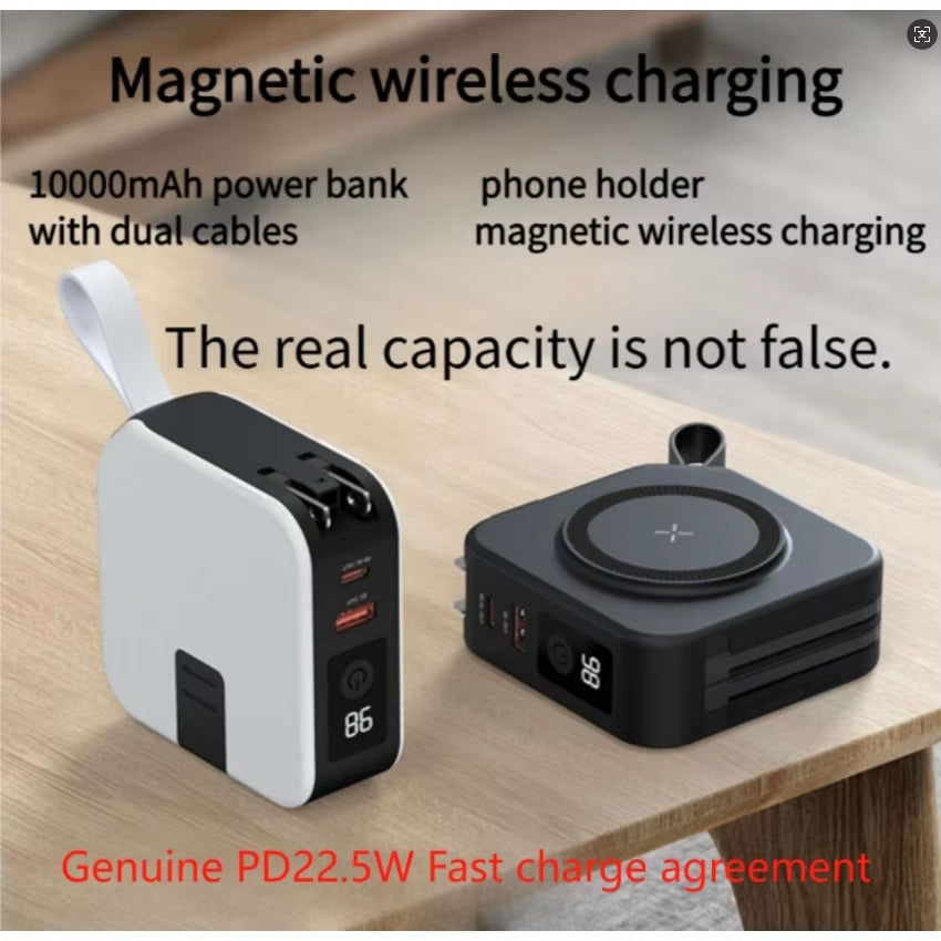 Magnetic Wireless Charging Bank Comes with Cable and Plug PD22.5W 10000Mah Compact and Portable Charger Iphone 14 Mini Powerful