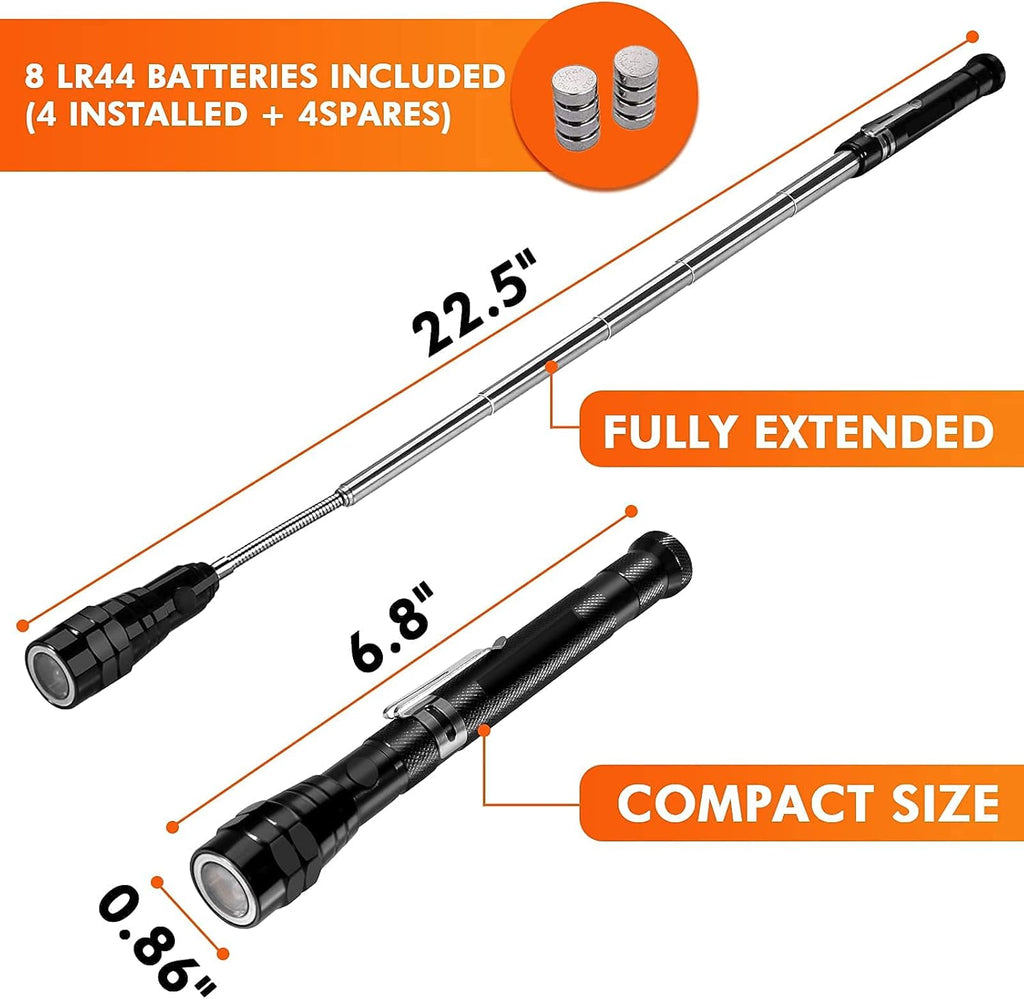 LED Magnetic Pickup Tool, Gifts for Men Dad Him Boyfriend Husband, Cool Gadget with LED Lights, Extendable Neck, Telescoping Pick up Magnet Stick for Diyers Handymen, Birthday Father'S Day Gift