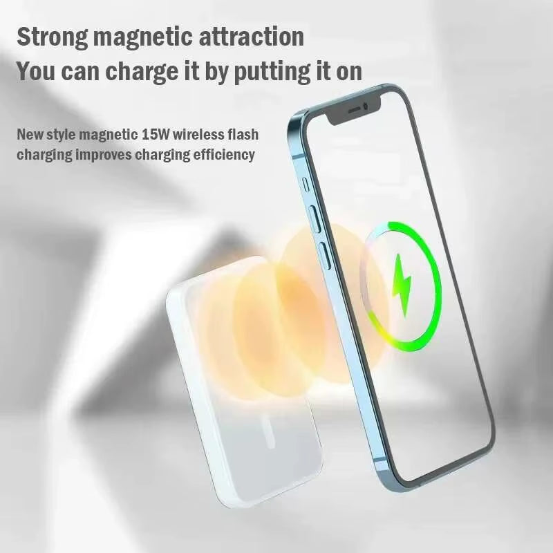 For Magsafe Power Bank 10000Mah Portable Auxiliary Spare External Magnetic Battery Pack Wireless Charger for Iphone 13 14 15 16