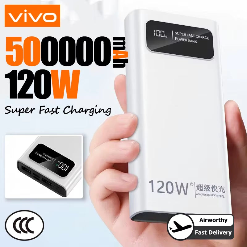 120W Power Bank Super Fast Charging 200000Mah Large Capacity Portable External Battery for Mobile Power Bank for Iphone