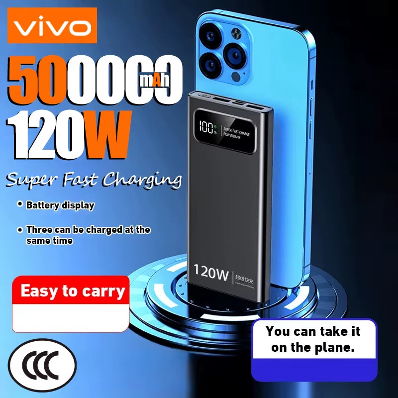 120W Power Bank Super Fast Charging 200000Mah Large Capacity Portable External Battery for Mobile Power Bank for Iphone