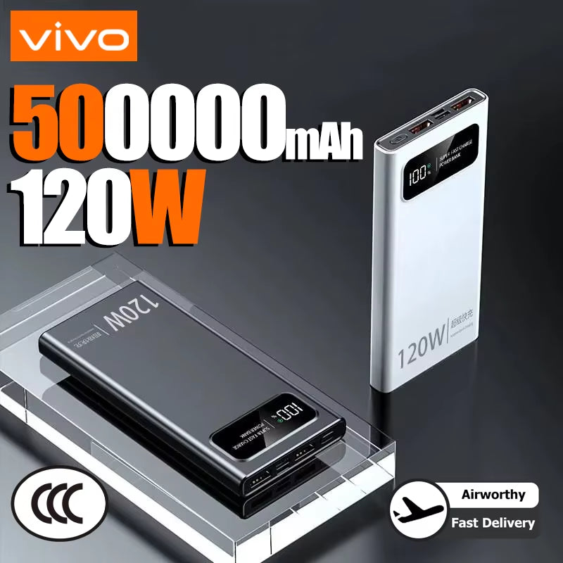 120W Power Bank Super Fast Charging 200000Mah Large Capacity Portable External Battery for Mobile Power Bank for Iphone