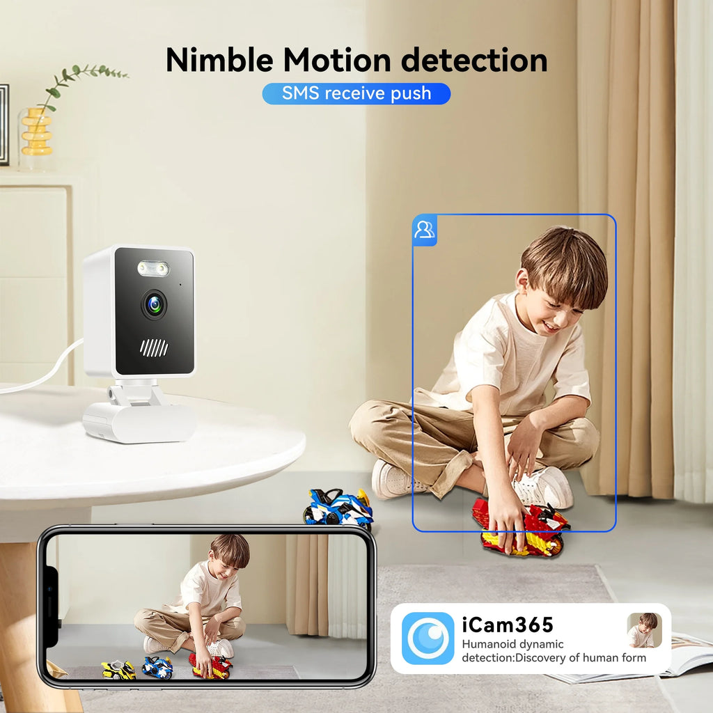 Indoor Security Camera 1080P Home Smart Camera with Wireless 2.4Ghz Wifi Monitor for Baby/Nanny/Pet/Dog