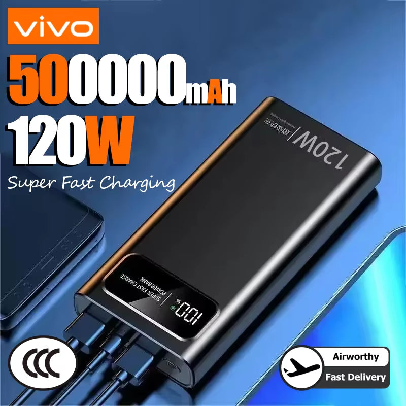120W Power Bank Super Fast Charging 200000Mah Large Capacity Portable External Battery for Mobile Power Bank for Iphone