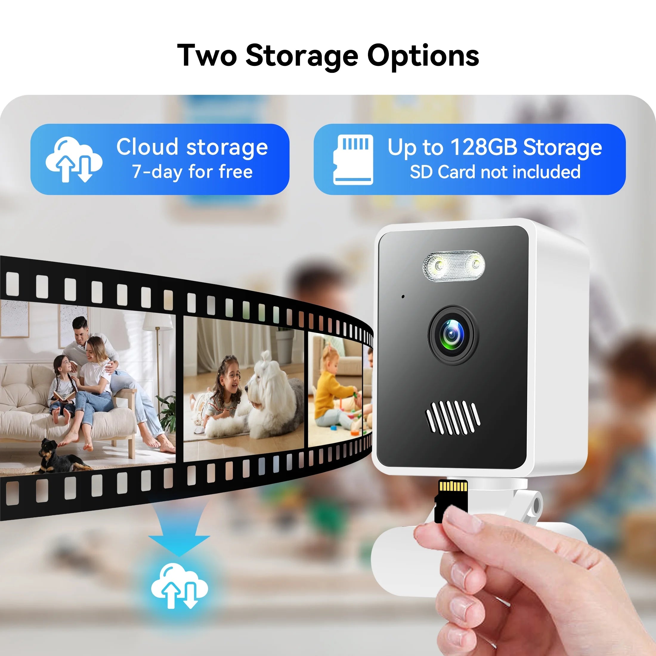 Indoor Security Camera 1080P Home Smart Camera with Wireless 2.4Ghz Wifi Monitor for Baby/Nanny/Pet/Dog